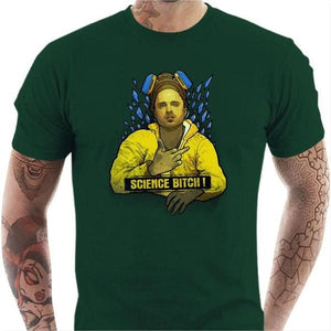 T-shirt geek homme - Science Bitch - Couleur Vert Bouteille - Taille S