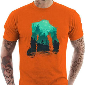 T-shirt geek homme - Shadow of the Colossus - Couleur Orange - Taille S