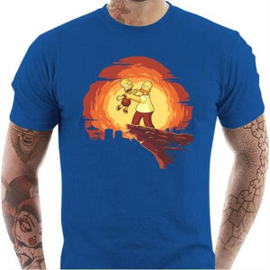 T-shirt geek homme - Simpson King - Couleur Bleu Royal - Taille S