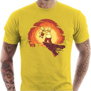 T-shirt geek homme - Simpson King - Couleur Jaune - Taille S