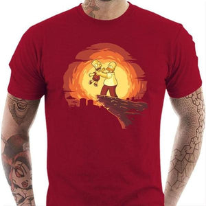 T-shirt geek homme - Simpson King - Couleur Rouge Tango - Taille S