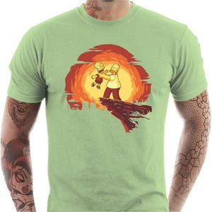 T-shirt geek homme - Simpson King - Couleur Tilleul - Taille S