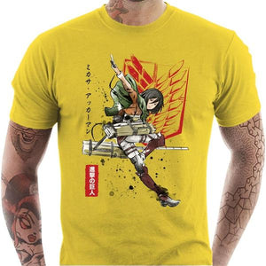 T-shirt geek homme - Soldat Mikasa - Couleur Jaune - Taille S