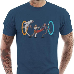 T-shirt geek homme - Stranger Portal - Couleur Bleu Gris - Taille S