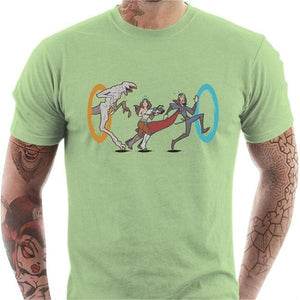T-shirt geek homme - Stranger Portal - Couleur Tilleul - Taille S