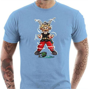 T-shirt geek homme - Super Gaulois ! - Couleur Ciel - Taille S