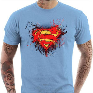 T-shirt geek homme - Superman - Couleur Ciel - Taille S
