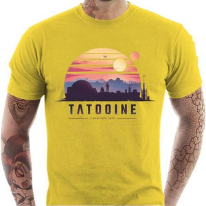 T-shirt geek homme - Tatooine - Couleur Jaune - Taille S