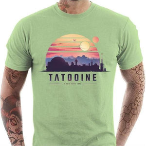 T-shirt geek homme - Tatooine - Couleur Tilleul - Taille S