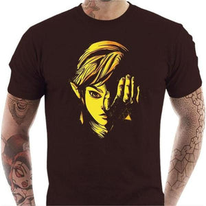 T-shirt geek homme - Triforce of Courage - Couleur Chocolat - Taille S