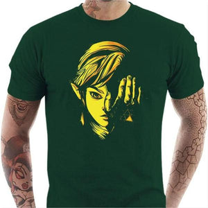 T-shirt geek homme - Triforce of Courage - Couleur Vert Bouteille - Taille S