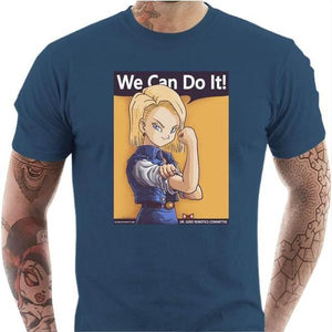 T-shirt geek homme - We can do it - Couleur Bleu Gris - Taille S