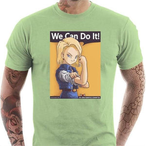 T-shirt geek homme - We can do it - Couleur Tilleul - Taille S