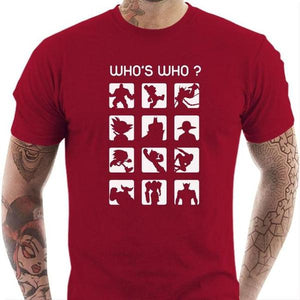 T-shirt geek homme - Who's Who ? - Couleur Rouge Tango - Taille S