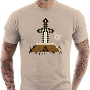 T-shirt geek homme - Zelda Craft - Couleur Sable - Taille S