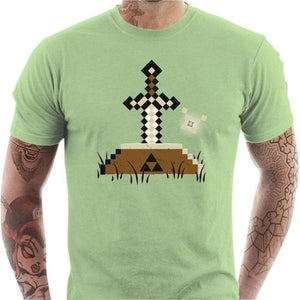 T-shirt geek homme - Zelda Craft - Couleur Tilleul - Taille S