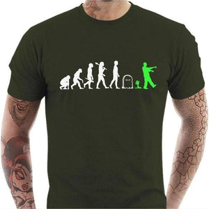 T-shirt geek homme - Zombie - Couleur Army - Taille S