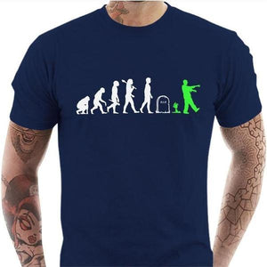 T-shirt geek homme - Zombie - Couleur Bleu Nuit - Taille S