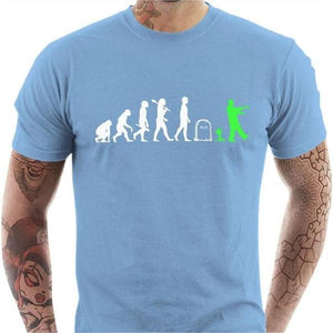 T-shirt geek homme - Zombie - Couleur Ciel - Taille S
