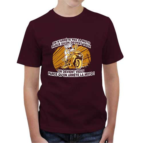 T shirt Moto Enfant - Devenir vieux