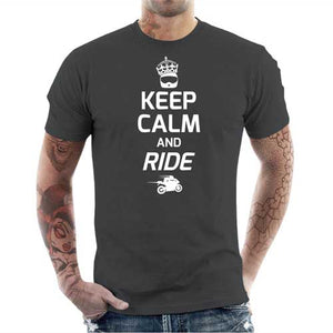 tshirt-homme-keep-calm-and-ride-coton-bio-gris-fonce