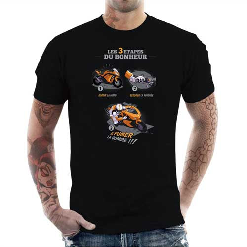 T shirt Motard homme - Bonheur