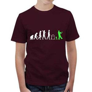 tshirt-enfant-zombie-coton-bio-cerise