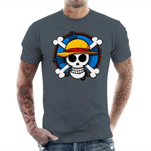 tshirt-homme-one-piece-skull-coton-bio-gris-mineral