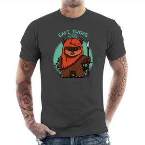 tshirt-homme-save-ewoks-coton-bio-gris-fonce