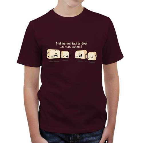 T-shirt enfant geek - Ctrl C et Ctrl V