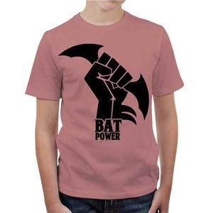T-shirt enfant geek - Bat Power, Coloris Pétale Rose, Collections SOLDES, T-SHIRT GEEK ENFANT, Top des ventes - Checkpoint, Vendor - Kokkko, Checkpoint
