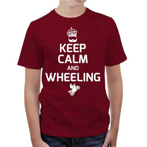 tshirt-enfant-keep-calm-and-wheeling-coton-bio-rouge
