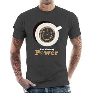 tshirt-homme-the-morning-power-coton-bio-gris-fonce