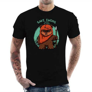 tshirt-homme-save-ewoks-coton-bio-noir