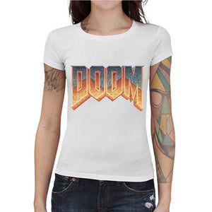 tshirt-femme-doom-old-school-coton-bio-blanc