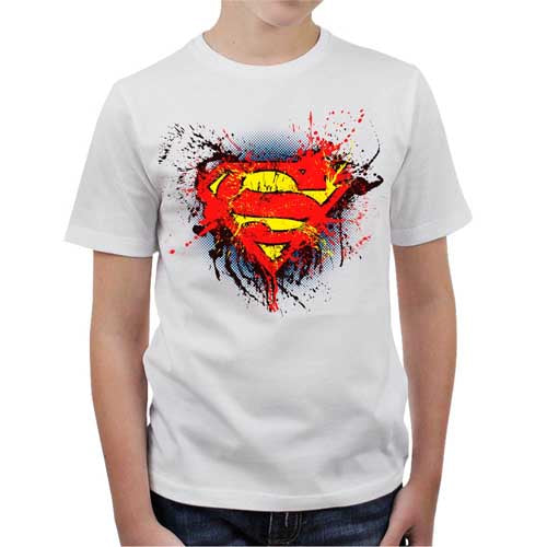 T-shirt SUPERMAN DC COMICS Vintage Taille 8 Ans - Garçon - Occasion TB