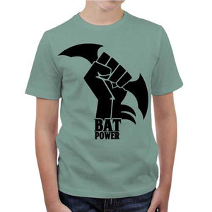 T-shirt enfant geek - Bat Power, Coloris Jade, Collections SOLDES, T-SHIRT GEEK ENFANT, Top des ventes - Checkpoint, Vendor - Kokkko, Checkpoint