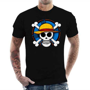 tshirt-homme-one-piece-skull-coton-bio-noir