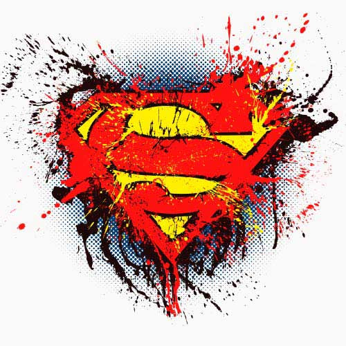 T-shirt Superman Homme Bleu - Taille S, Coton, Imprimé Graphique - État Parfait