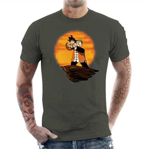 T-shirt Homme Dragon Ball Son Goku – Coton Bio Noir, Taille S – Style Rétro
