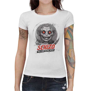 tshirt-femme-schizo-gollum-coton-bio-blanc