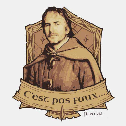 T-Shirt Kaamelott 'Perceval Of Wales' - Coton 100%, Unisexe, Motif Humoristique, Idée Cadeau Fan De La Série