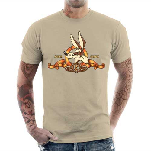 Coyote Genius Face T-Shirt - Funny Cartoon Graphic Tee, Brown, 100% Cotton, Adult Sizes - View #10
