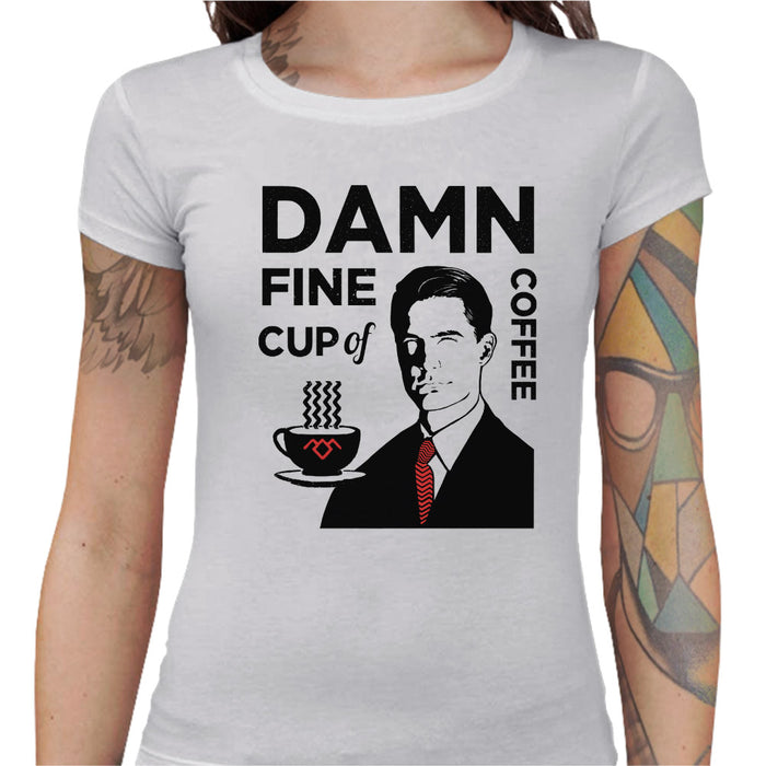T-shirt Geekette - Damn fine a Coffee