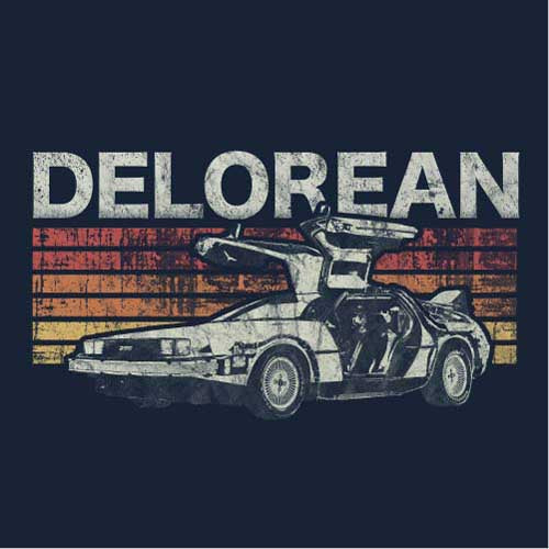 Pull De Noel Homme Retour Vers Le Futur Sweat-shirt - Motif DeLorean Et Logo - Coupe Classique - 241 G - Licence Officielle Back To The Future
