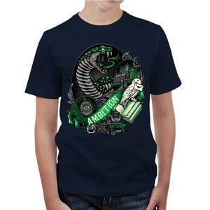 tshirt-enfant-t-shirt-serpentard-house-of-ambition-coton-bio-bleu-nuit