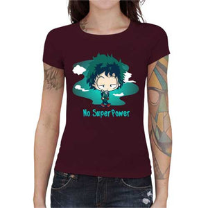 tshirt-femme-deku-my-hero-academia-coton-bio-cerise
