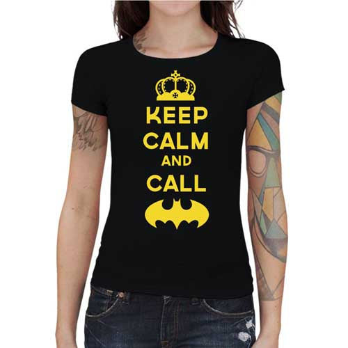 T-shirt Geekette - Keep calm and call Batman