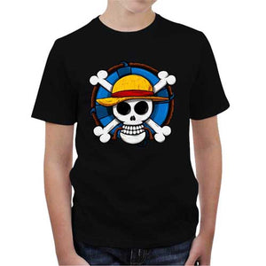 tshirt-enfant-one-piece-skull-coton-bio-noir
