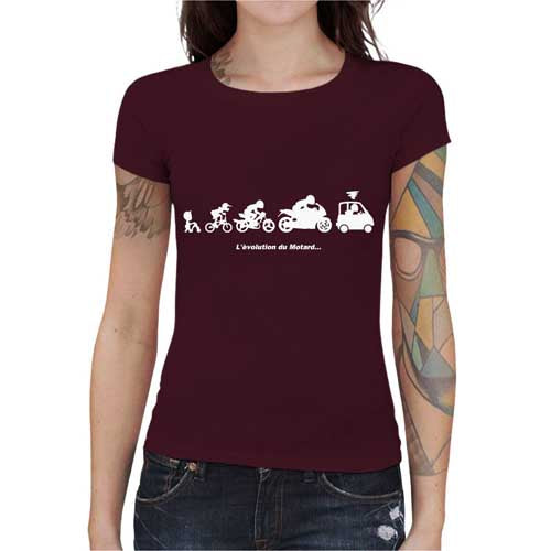 T shirt Motarde - Evolution du Motard